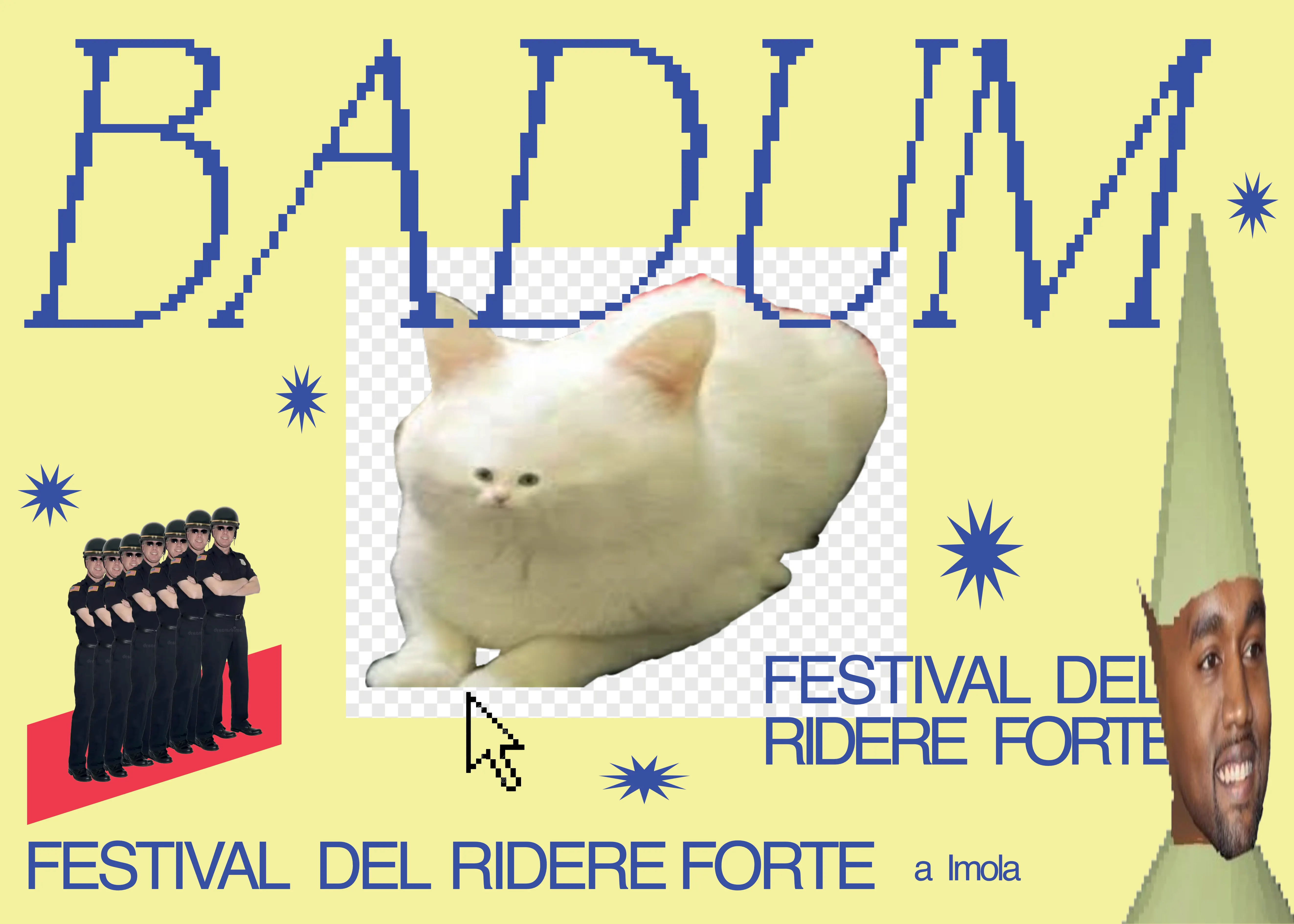 Manifesto di Badum, il festival del ridere forte a Imola